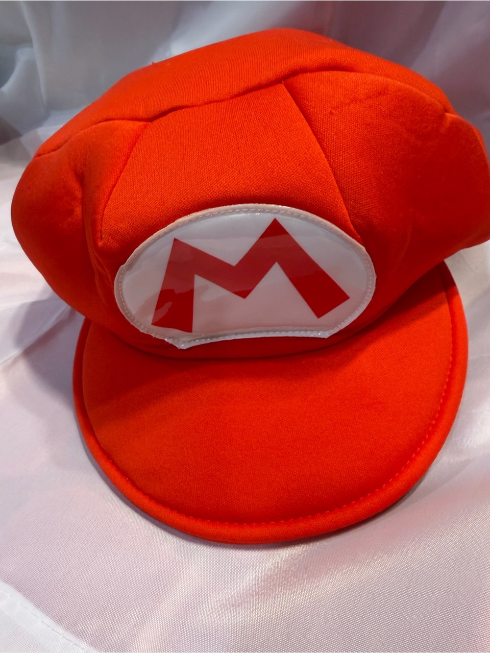 Nintendo Kid/ Adult Orange Red M Emblem Cap Super Mario size age 14 plus